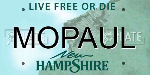 MOPAUL New Hampshire License Plate