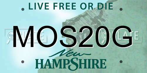 MOS20G New Hampshire License Plate