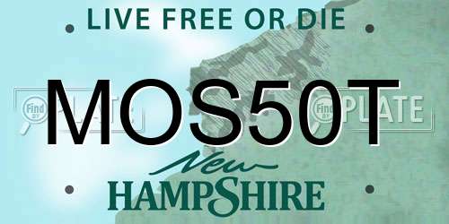 MOS50T New Hampshire License Plate