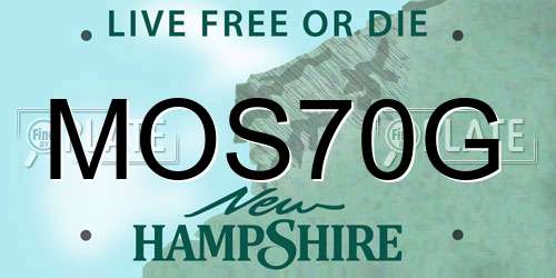 MOS70G New Hampshire License Plate