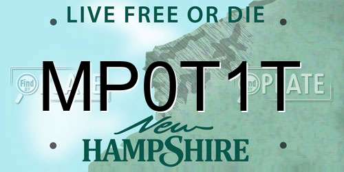 MP0T1T New Hampshire License Plate