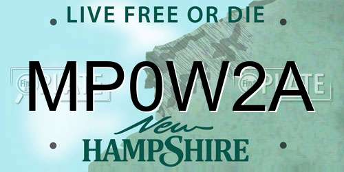 MP0W2A New Hampshire License Plate