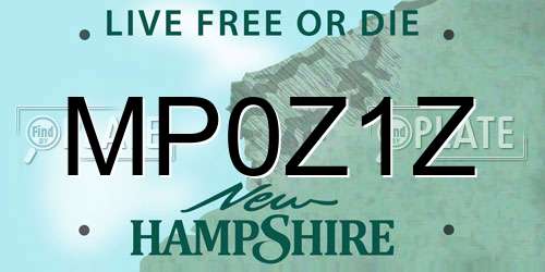 MP0Z1Z New Hampshire License Plate