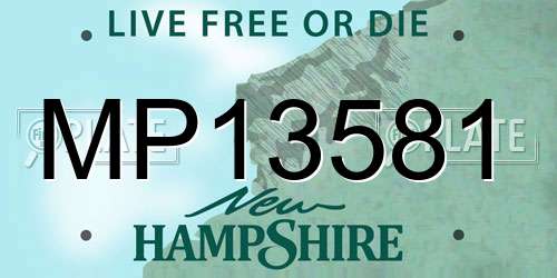 MP13581 New Hampshire License Plate