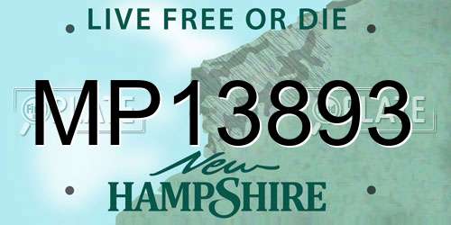 MP13893 New Hampshire License Plate