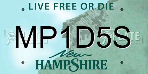 MP1D5S New Hampshire License Plate