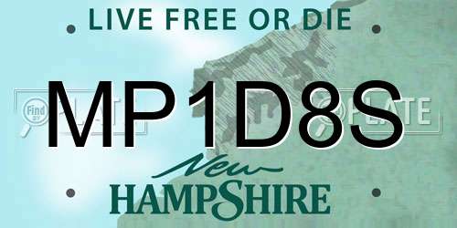 MP1D8S New Hampshire License Plate