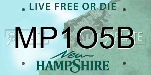 MP1O5B New Hampshire License Plate