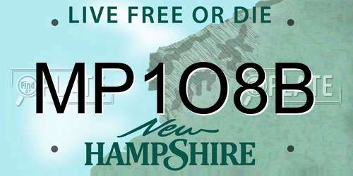 MP1O8B New Hampshire License Plate