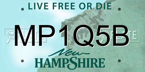 MP1Q5B New Hampshire License Plate