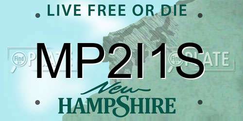MP2I1S New Hampshire License Plate