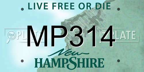MP314 New Hampshire License Plate