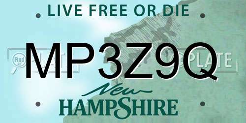 MP3Z9Q New Hampshire License Plate