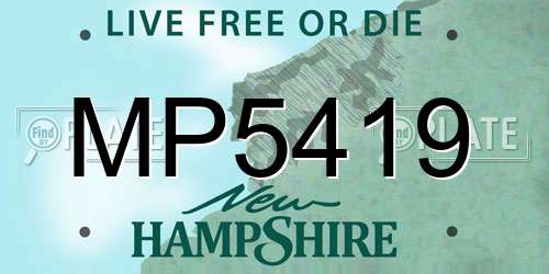 MP5419 New Hampshire License Plate