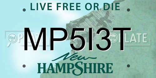 MP5I3T New Hampshire License Plate