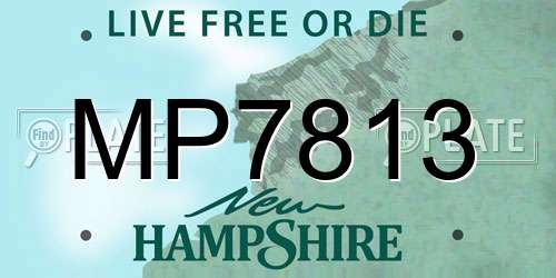 MP7813 New Hampshire License Plate