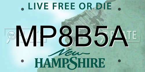 MP8B5A New Hampshire License Plate