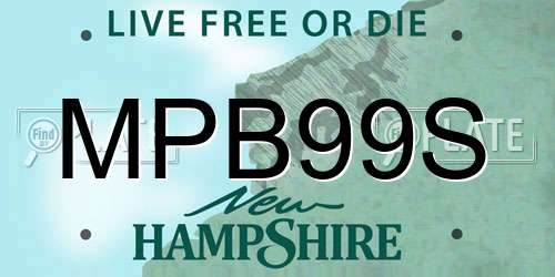 MPB99S New Hampshire License Plate