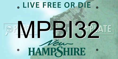 MPBI32 New Hampshire License Plate