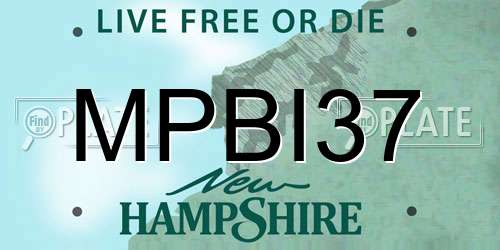 MPBI37 New Hampshire License Plate