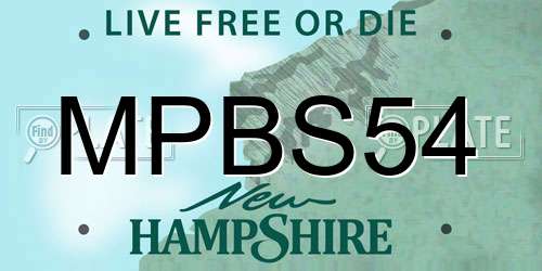 MPBS54 New Hampshire License Plate
