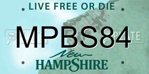 MPBS84 New Hampshire License Plate