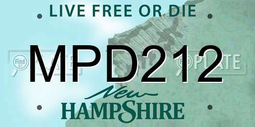 MPD212 New Hampshire License Plate