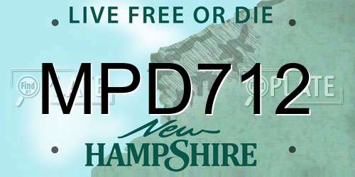 MPD712 New Hampshire License Plate
