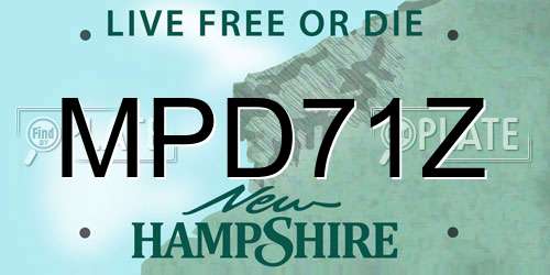 MPD71Z New Hampshire License Plate