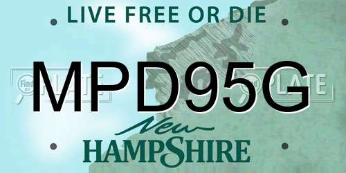 MPD95G New Hampshire License Plate
