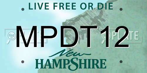 MPDT12 New Hampshire License Plate