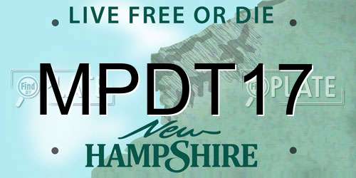 MPDT17 New Hampshire License Plate