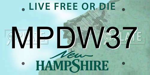 MPDW37 New Hampshire License Plate