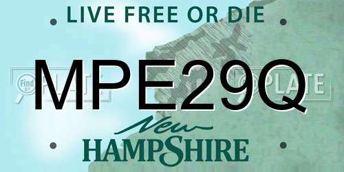 MPE29Q New Hampshire License Plate