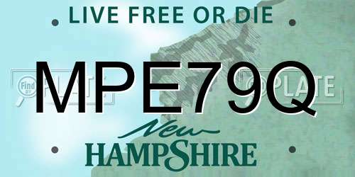 MPE79Q New Hampshire License Plate