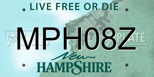 MPH08Z New Hampshire License Plate