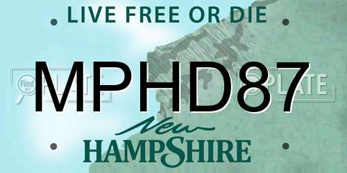 MPHD87 New Hampshire License Plate