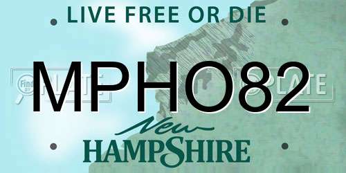 MPHO82 New Hampshire License Plate