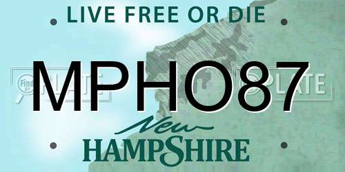 MPHO87 New Hampshire License Plate