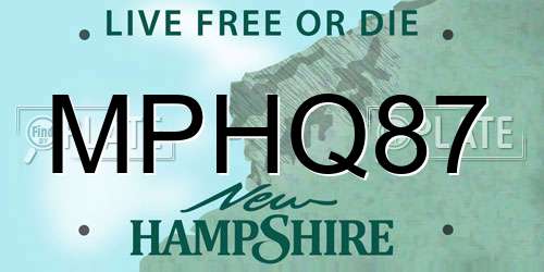 MPHQ87 New Hampshire License Plate