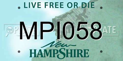 MPI058 New Hampshire License Plate