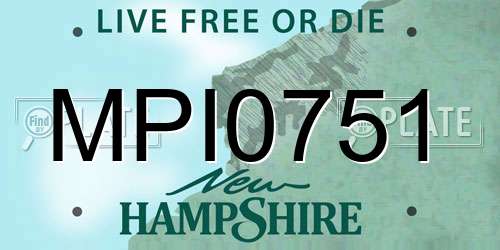 MPI0751 New Hampshire License Plate