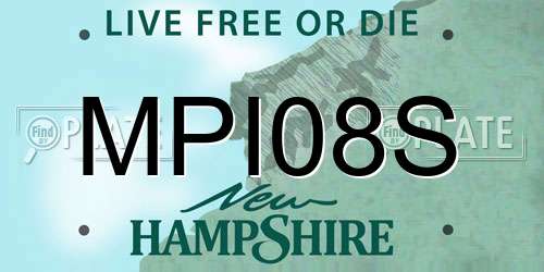 MPI08S New Hampshire License Plate