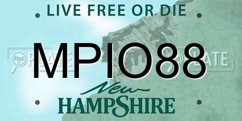 MPIO88 New Hampshire License Plate