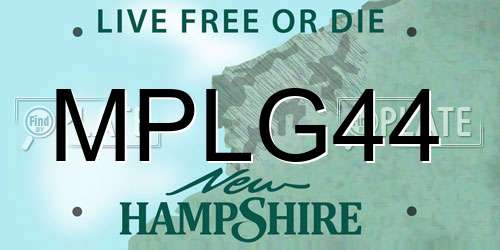 MPLG44 New Hampshire License Plate