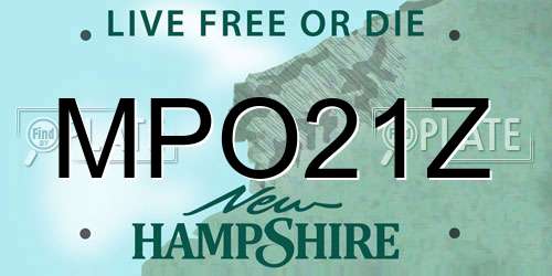 MPO21Z New Hampshire License Plate