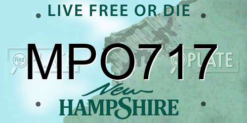 MPO717 New Hampshire License Plate
