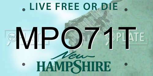 MPO71T New Hampshire License Plate