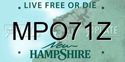 MPO71Z New Hampshire License Plate