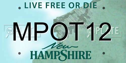 MPOT12 New Hampshire License Plate